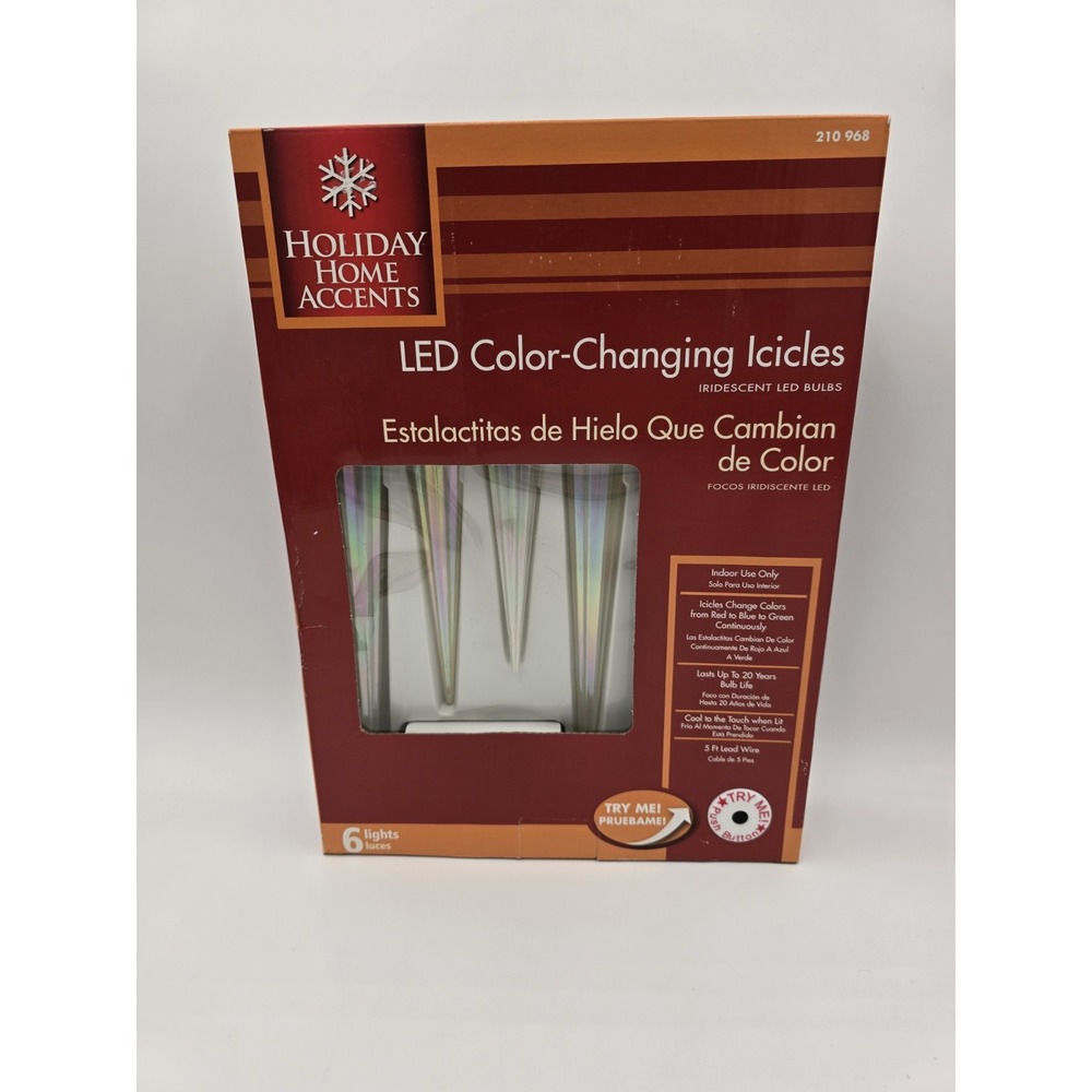 LED Color Changing Icicle Lights Holiday Home Christmas Decoration 6 Bulbs